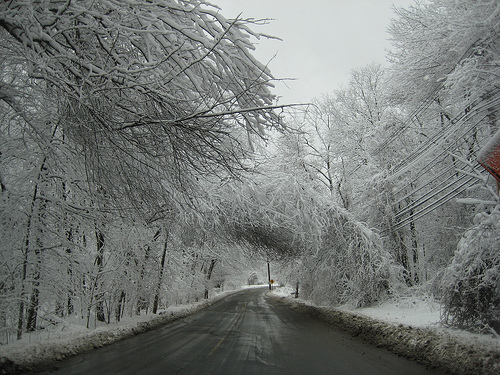 Snow on the way to work